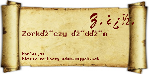 Zorkóczy Ádám névjegykártya